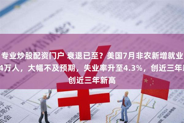 专业炒股配资门户 衰退已至？美国7月非农新增就业11.4万人，大幅不及预期，失业率升至4.3%，创近三年新高